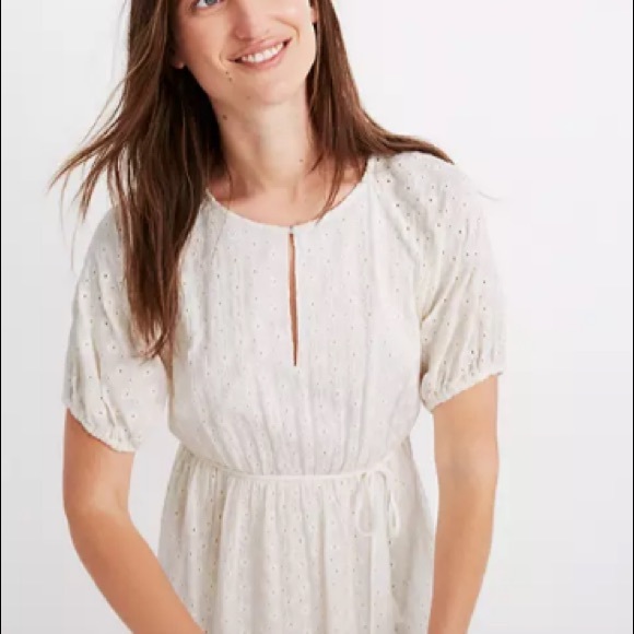 Madewell Eyelet Tassel-Tie Mini Dress - Picture 2 of 5